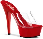 Pleaser - KISS-201 Muiltjes - Paaldans schoenen - 39 Shoes - Rood