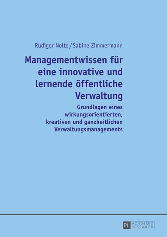 Managementwissen fuer eine innovative und lernende oeffentli ... - cover