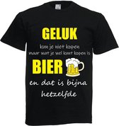 Funny t shirt geluk kun je niet kopen M