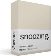 Snoozing - Katoen-satijn - Topper - Hoeslaken - Lits-jumeaux - 160x220 cm - Ivoor