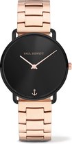 Paul Hewitt Miss Ocean Line Black Sunray Metal horloge  - Goudkleurig