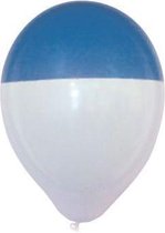 25X Ballon Bi colour wit blauw - Verjaardag themafeest festival