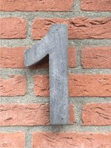 Grote betonnen huisnummer, Hoogte 25cm, huisnummer beton cijfer 1