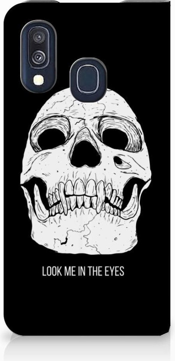 Mobiel BookCase Samsung Galaxy A40 Skull Eyes