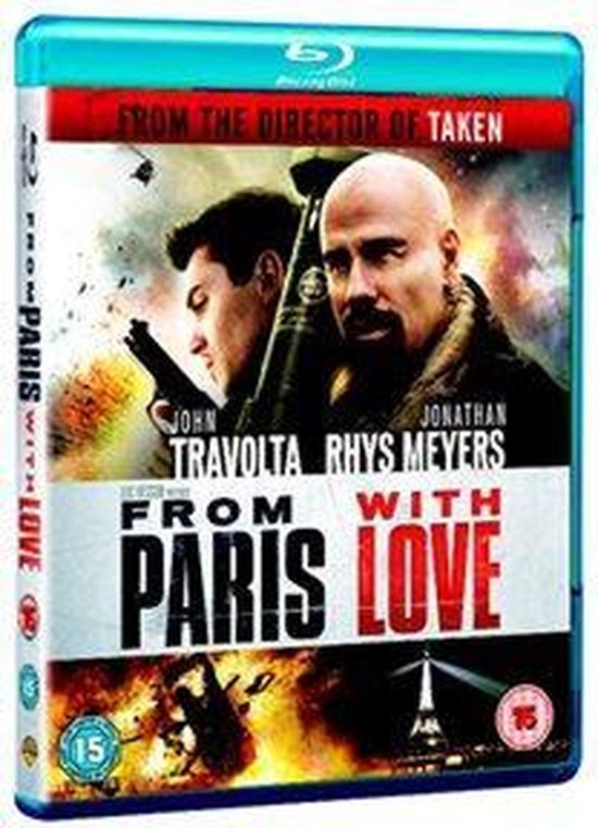 Blu-ray hoes met John Travolta en Jonathan Rhys Meyers, met de titel 'From Paris With Love'.