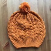 Cashmere/Wool Blend Cable Knitted Mustard Hat