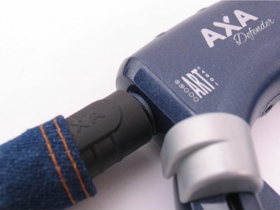AXA Defender Vintage Ringslot + insteekketting RLC140 - ART2 - 140 cm - Jeans  Blauw | bol.com