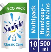 Savon pour les mains Sunlight Classic Care - Savon liquide - Pompe de recharge classique - Eco Value Pack 10 x 500 ml