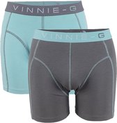 Vinnie-G boxershorts Mint Print - Grey 2-Pack