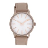 OOZOO Timepieces - Rosé goudkleurige horloge met oud roze leren band - C10017