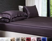 Zijden hoeslaken, 100% zijde, 405thread count (19momme), Voilet foncé 100x220cm