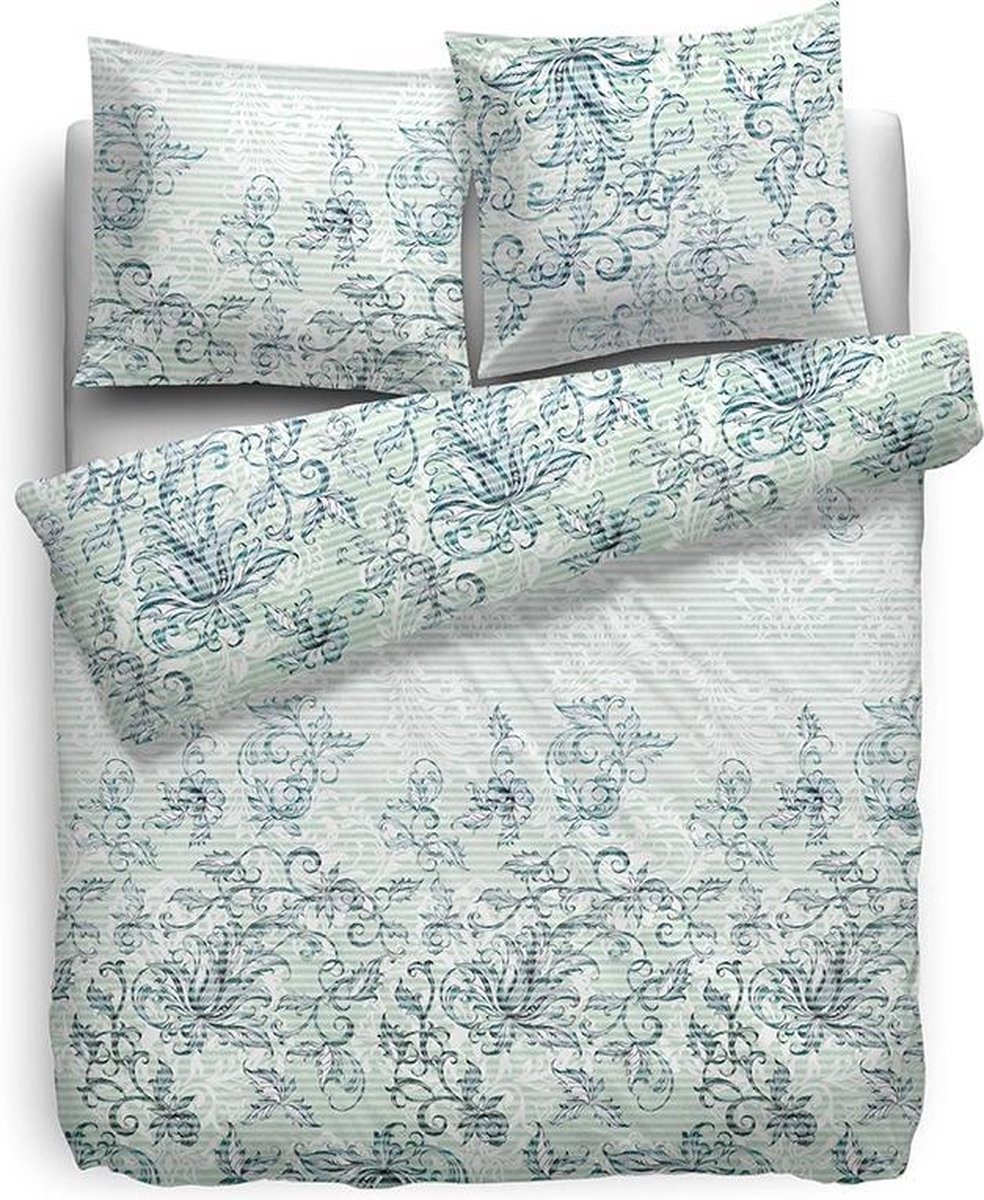 Heckettlane HNL Refined Satin Zico Dekbedovertrek - Litsjumeaux XL - 260x200/220 cm - Groen