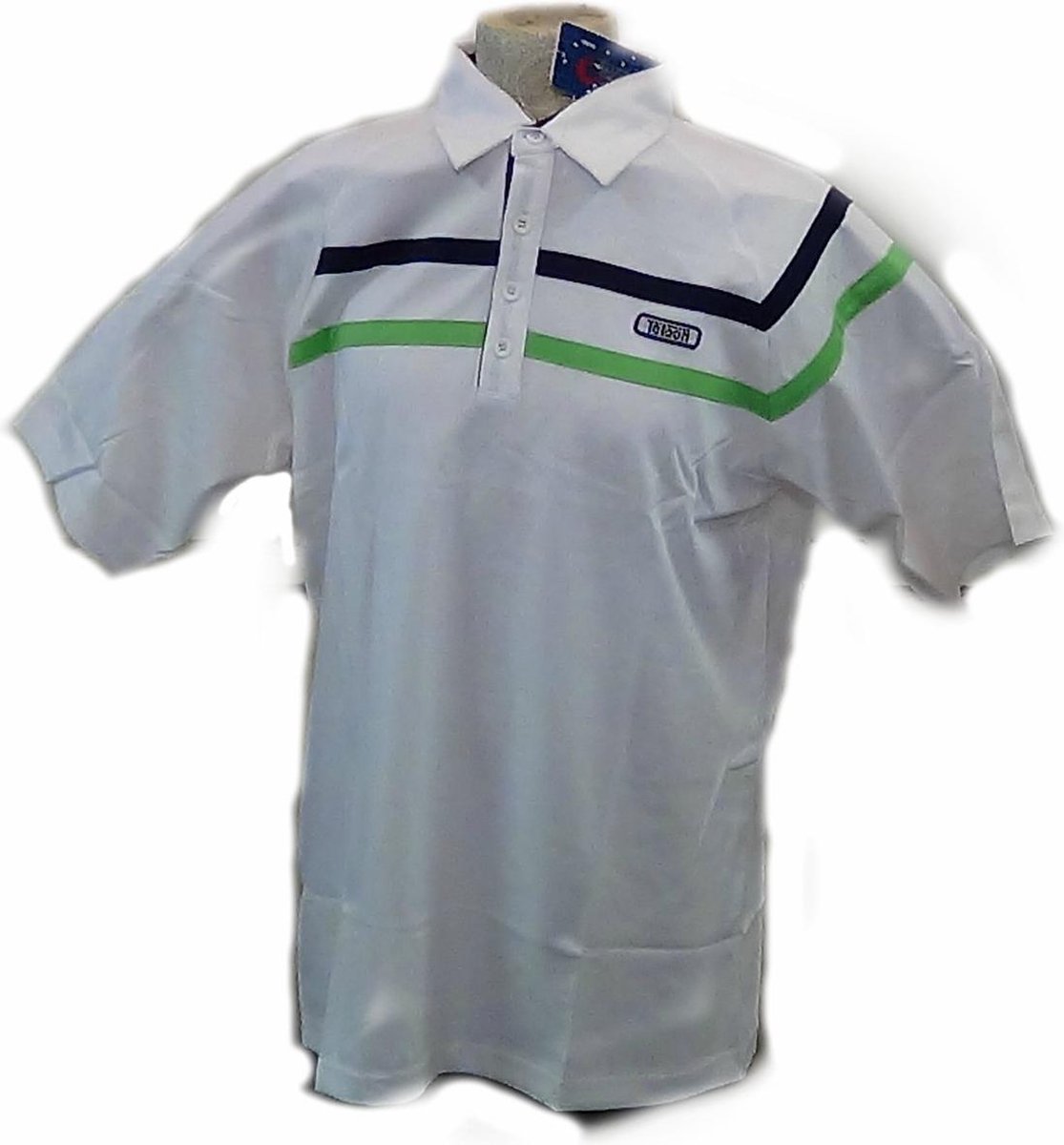 Teloon Stripe white/green tennisshirt