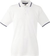 Fruit of the Loom Polo Tipped White/Deep Navy S