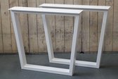 Stalen trapezium (U) poten tafel - Set á 2 stk - Wit gepoedercoat