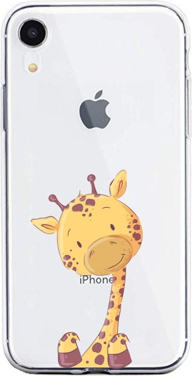 Apple Iphone XR transparant giraffe siliconen hoesje - Girafje
