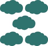 Muurstickers donker groene wolken - 5 stuks - 14x8cm