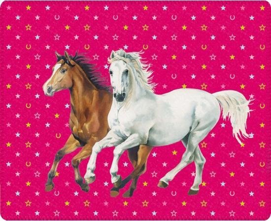 Roze fleecedeken paarden bol.com
