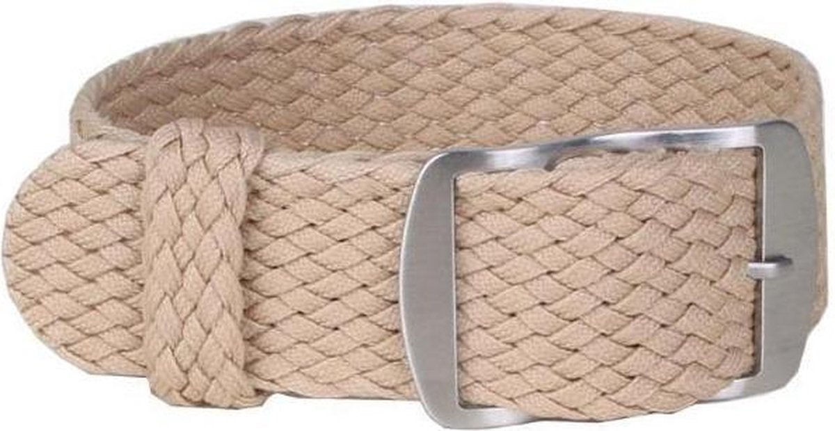 Premium Braided Perlon Strap - Geweven Perlon Horlogeband - Beige 20mm