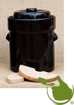Natuurlijker leven® - Zuurkoolpot - Fermentatiepot - Zuurkoolvat 5 liter met 2 verzwaringsstenen