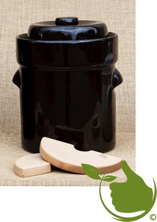 Zuurkoolpot - Fermentatiepot - Zuurkoolvat 5 liter met 2 verzwaringsstenen