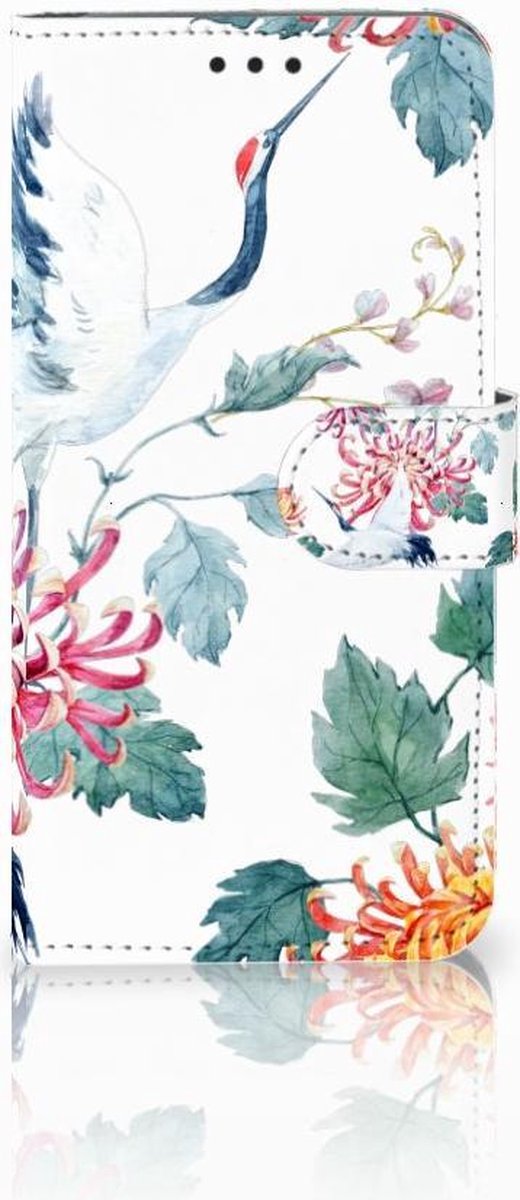 Huawei P30 Lite (2020) Telefoonhoesje met Pasjes Bird Flowers