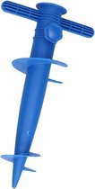 Blauwe parasolhouder / parasolboor - 30 cm - parasolvoet / parasolstandaard