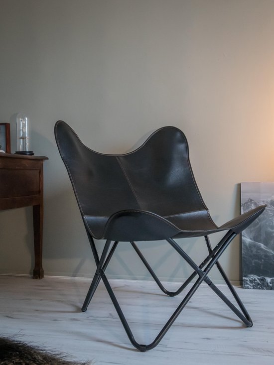 Soms soms kam zweer Klassieke Vlinderstoel Zwart Butterfly Chair Design Stoel Fauteuil | bol.com