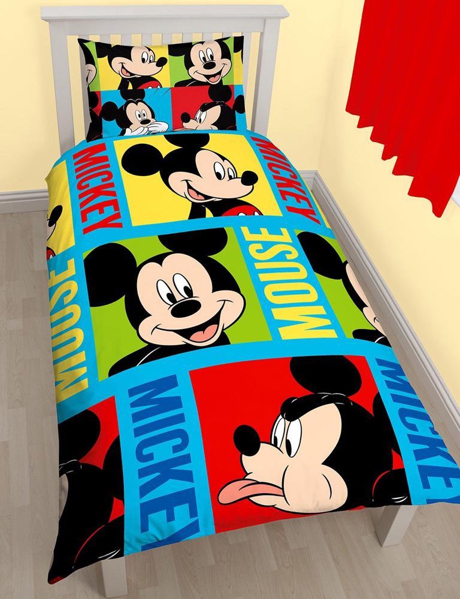 Mickey Mouse Dekbedovertrek - Eenpersoons - 135x200 cm - Multi