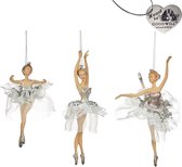 Goodwill Kersthanger - Ballerina Tule Tutu Strassteentjes Wit-Zilver  H18 cm  LET OP prijs per stuk