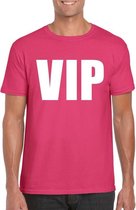 VIP tekst t-shirt roze heren S