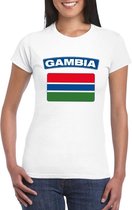 T-shirt met Gambiaanse vlag wit dames XS