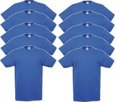 10 x Fruit of the Loom V-Hals ValueWeight T-shirt Royal Maat S