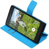MP Case Cross Pattern TPU Bookstyle voor Sony Xperia XZ Blauw