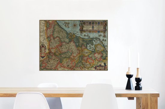 Ongebruikt bol.com | Historische landkaart van Nederland Canvas 80x60 cm HC-94
