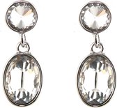 Mooie ovale oorhangers Crystal - Ovaal - Oorbellen - Earrings White 6x2cm - Wit - Musthaves