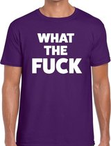 Toppers What the Fuck tekst t-shirt paars voor heren - heren feest t-shirts XXL