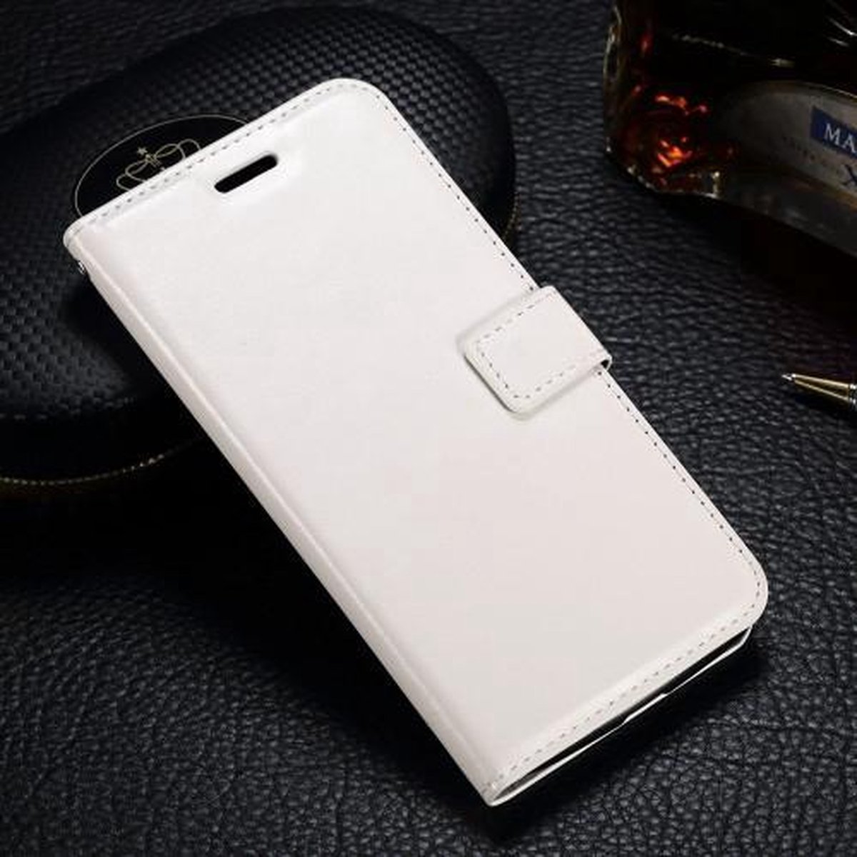 Cyclone cover wallet case hoesje Geschikt voor: Motorola Moto G4 Play wit