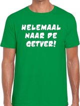 Helemaal naar de getver tekst t-shirt groen heren M