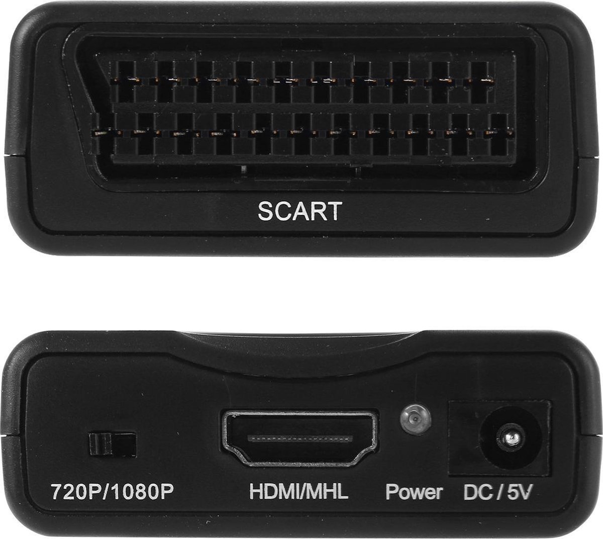 Scart naar HDMI Adapter - Full HD - 720P / 1080P - Plug & - Scart Schakelaar - Zwart bol.com