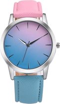 Fako® - Horloge - Duo Tone - Roze/Lichtblauw