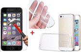 Ultra Dunne TPU silicone case hoesje Met Gratis Tempered glas Screen Protector iPhone 5 5S