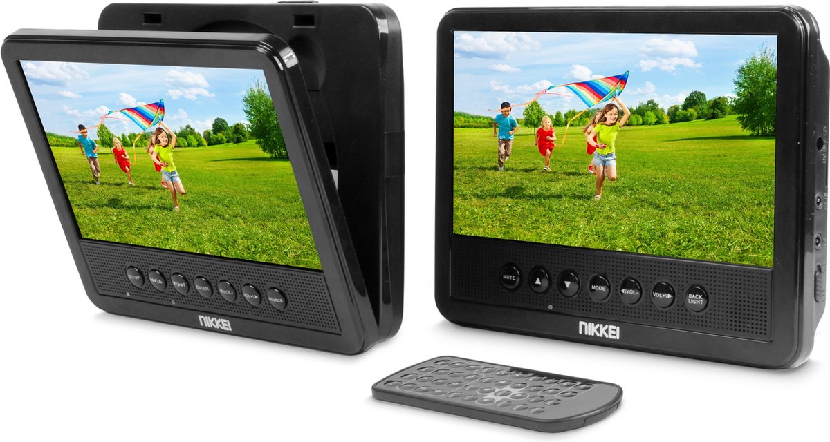 astronomie Sitcom gewoon Nikkei NPD710T Portable DVD speler met 2 LCD-displays 7 inch | bol.com