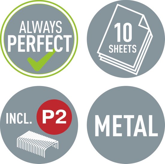 Altijd perfect, 10 vel, inclusief P2 nietjes, metaal.