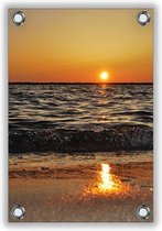 Tuinposter Zee met Zonsondergang 40x60cm- Foto op Tuinposter (wanddecoratie voor buiten en binnen)