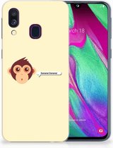 Backcover Geschikt voor Samsung Galaxy A40 TPU Siliconen Hoesje Monkey