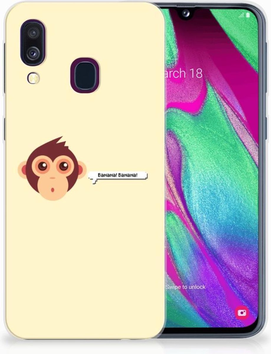 Samsung Galaxy A40 Telefoonhoesje met Naam Monkey