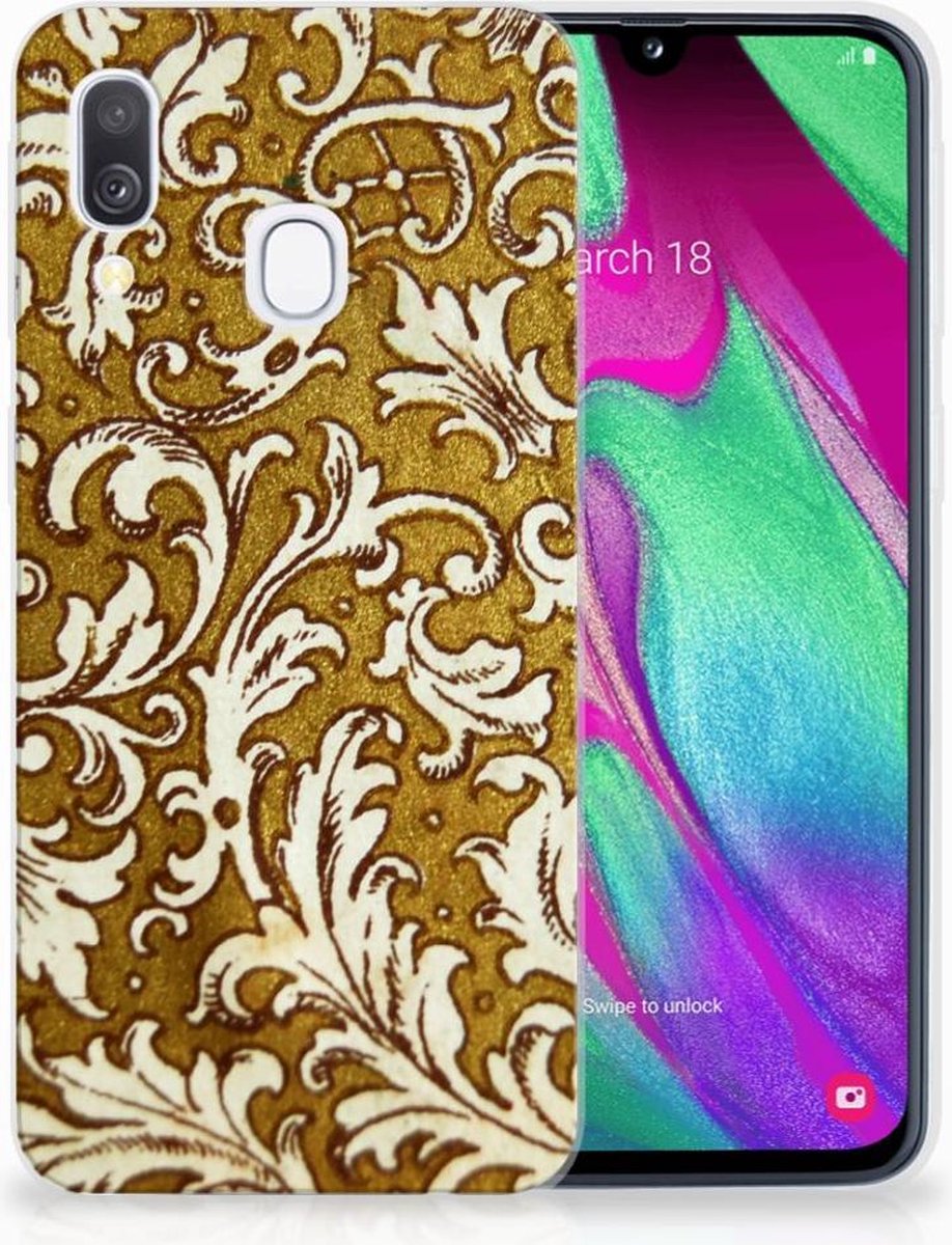Siliconen Hoesje Samsung Galaxy A40 Barok Goud