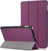 Hoes Geschikt voor iPad Mini 4 Hoes Book Case Hoesje Trifold Cover - Hoesje Geschikt voor iPad Mini 4 Hoesje Bookcase - Paars