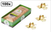 100x Bamboe bootje 65x40mm -  Amuse servies kerst feest duurzaam